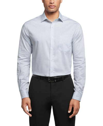 Van Heusen Men's Regular Fit Ultra Wrinkle Resistant Flex Collar Dress Shirt In Sea Blue Multi