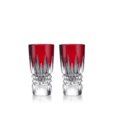 Waterford New Year Celebration Red Shotglass, Set Of 2