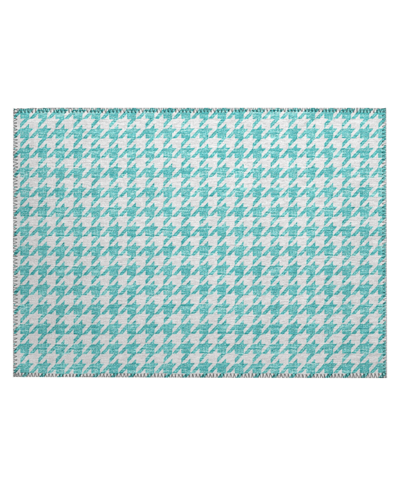 D Style Kendall Washable Kdl1 1'8" X 2'6" Area Rug In Aqua