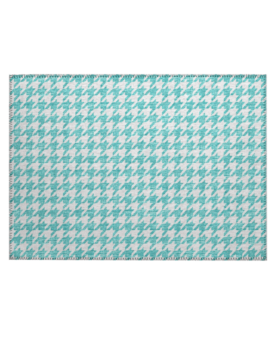 D Style Hinton Hn1 1'8" X 2'6" Area Rug In Aqua