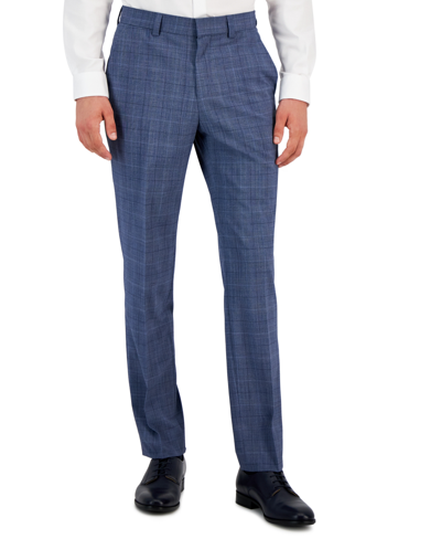 Hugo By  Boss Men's Modern-fit Plaid Wool Blend Suit Trousers In Medium Blue Plaid