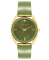 Anne Klein Women's Three-hand Quartz Green And Gold-tone Alloy Bangle Watch, 34mm In Gold-tone,green