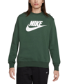 Nike Men's Sportswear Club Fleece Graphic Crewneck Sweatshirt In Fir,white
