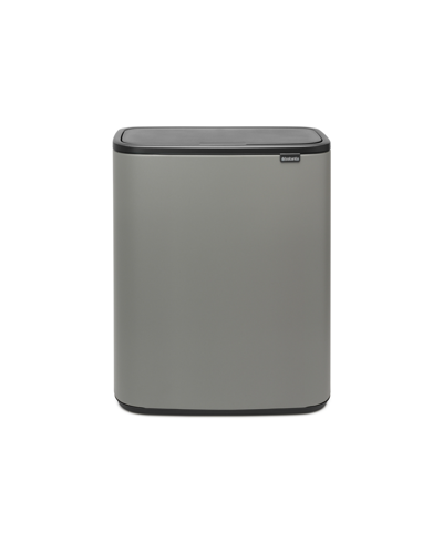 Brabantia Bo Touch Top Dual Compartment Trash Can, 2 X 8 Gallon, 2 X 30 Liter In Mineral Concrete Gray