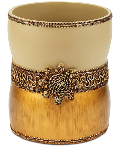 Avanti Braided Medallion Granite Wastebasket In Gold