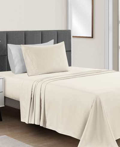 Sunham Microfiber Easy Care Solid 3-pc. Sheet Set, Twin In Ivory