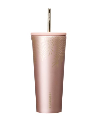Corkcicle Stainless Steel 24 Oz. Frosted Pines Cold Cup In Rose Gold