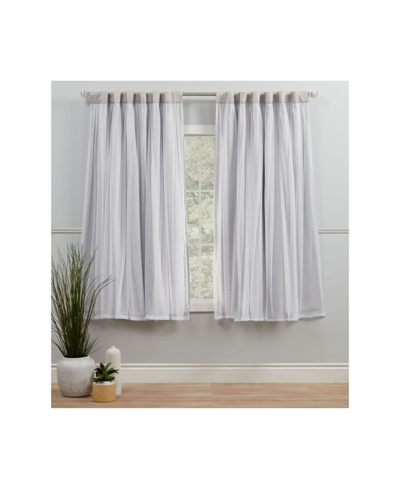 Exclusive Home Curtains Catarina Layered Solid Blackout And Sheer Grommet Top Curtain Panel Pair, 52" X 63" In Dark Gray