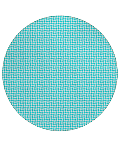 D Style Hinton Hn1 8' X 8' Round Area Rug In Aqua