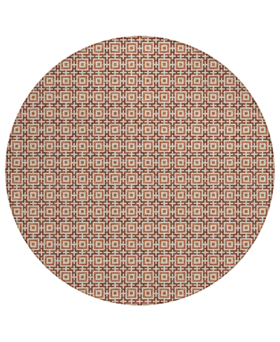 D Style Robbey Washable Rby1 6' X 6' Round Area Rug In Paprika