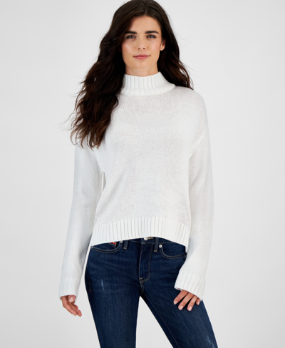 Tommy Jeans Women's Cropped Mock-neck Sweater In Ivory