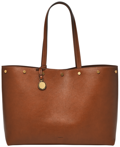 Fossil Jessie Leather Tote In Medium Brown