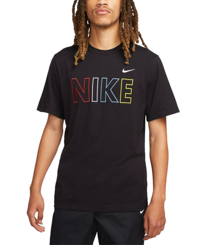 Nike Men's Sportswear Logo Graphic Short Sleeve Crewneck T-shirt In Black