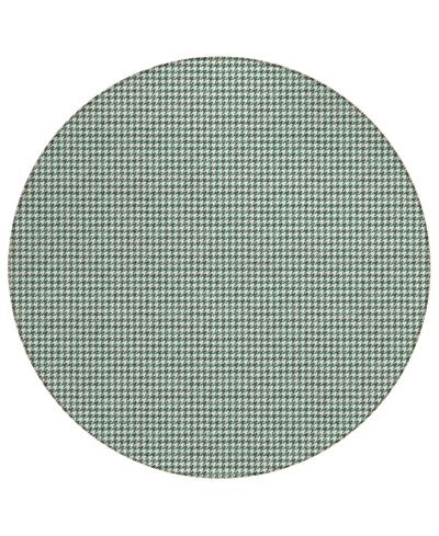 D Style Hinton Hn1 4' X 4' Round Area Rug In Green