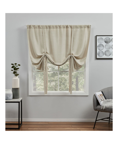 Exclusive Home Curtains Loha Light Filtering Rod Pocket Tie Up Shade, 54" X 63" In Nude Or Natural