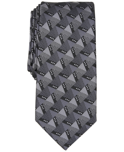 Alfani Men's Barkis Geo-print Tie, Created For Macy's In Charcoal