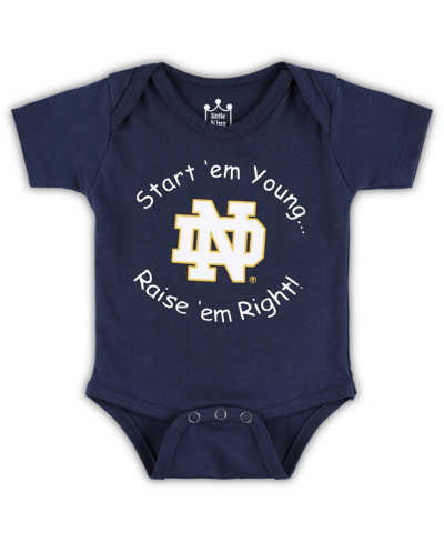 Little King Apparel Babies' Newborn And Infant Boys And Girls Navy Notre Dame Fighting Irish Start 'em Young Bodysuit