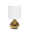 Simple Designs Hammered Drip Mini Table Lamp In Gold-white