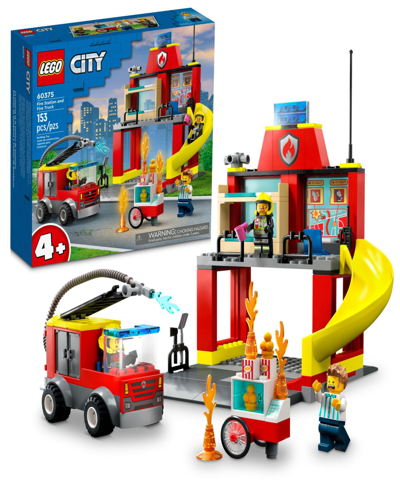 Lego Kids' City Fire Station And Fire Truck 60375 Toy Building Set With Firefighter Minifigures In Multicolor