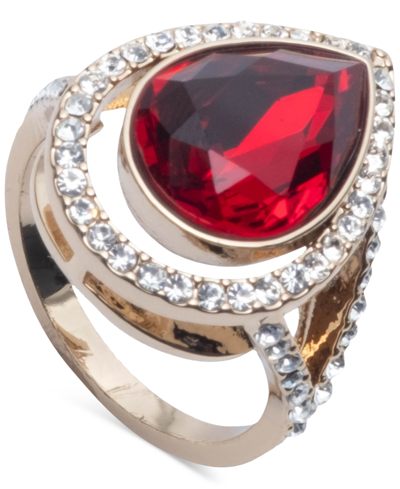 Givenchy Stone Teardrop Carded Ring In Red