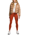 The North Face Hydrenalite Hooded Cropped Puffer Jacket In Almond Butter