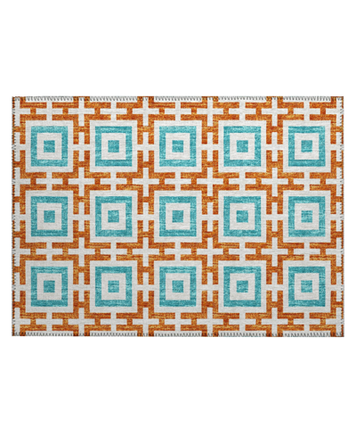 D Style Robbey Washable Rby1 1'8" X 2'6" Area Rug In Orange
