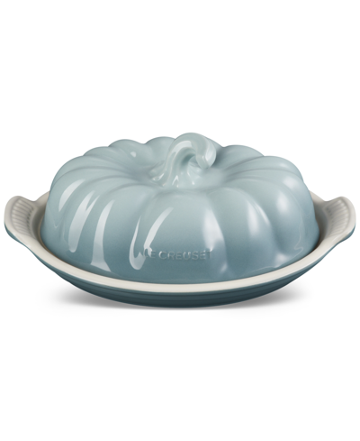 Le Creuset Glazed Stoneware Figural Pumpkin Butter Dish In Persimmon