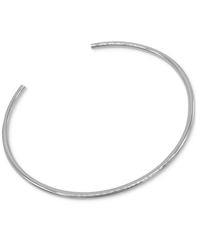 Adornia Stainless Steel Classic Thin Cuff Bracelet In Silver