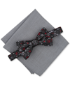 BAR III MEN'S JENERA FLORAL BOW TIE & SOLID POCKET SQUARE SET, CREATED FOR MACY'S