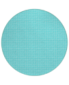D Style Hinton Hn1 6' X 6' Round Area Rug In Aqua