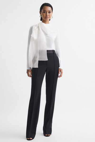 Reiss White Long Sleeve Bow T-shirt