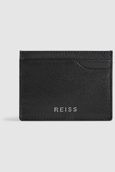 Reiss Cabot - Black Leather Card Holder, One
