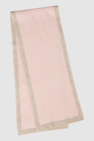 Reiss Pink Wool Ribbed Scarf