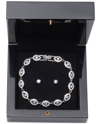 Givenchy 2-pc. Set Stone & Crystal Link Bracelet & Crystal Stud Earrings In Turq,aqua