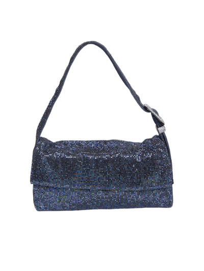 Benedetta Bruzziches Vitty La Mignon Rhinestone-embellished Denim Bag In Blue