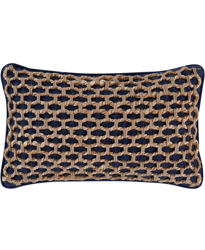 Boho Living Jada Jute Decorative Pillow, 20" X 12" In Indigo