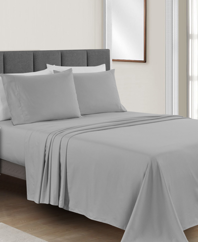 Sunham Microfiber Solid 4-pc. Sheet Set, King In Pewter Gray