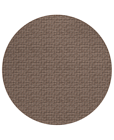 D Style Hinton Hn1 4' X 4' Round Area Rug In Chocolate