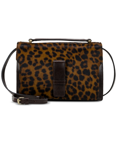 Patricia Nash Angeli Top Handle Small Leather Crossbody In Leopard