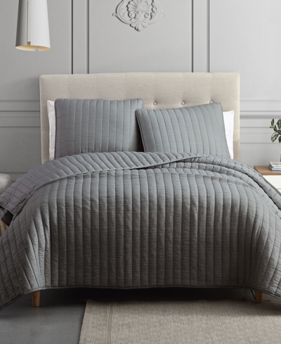 Riverbrook Home Moonstone 3 Piece King Coverlet Set In Dark Gray