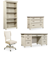 MACY'S DAWNWOOD HOME OFFICE, 4-PC. SET (EXECUTIVE DESK, OFFICE CHAIR, FILE, OPEN BOOKCASE)