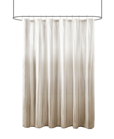 Madison Park Ara Ombre Printed Seersucker Shower Curtain, 72" X 72" In Taupe