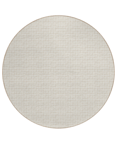 D Style Kendall Washable Kdl1 10' X 10' Round Area Rug In Ivory