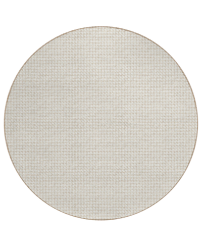 D Style Hinton Hn1 4' X 4' Round Area Rug In Ivory