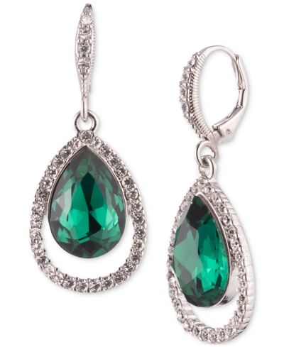 Givenchy Open Pave Pear Drop Earrings In Green
