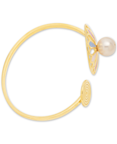 Nectar Nectar New York 18k Gold-plated Pink Cultured Pearl Cuff Bracelet In Gld