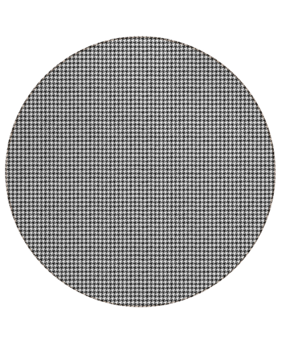 D Style Hinton Hn1 4' X 4' Round Area Rug In Black