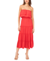 1.state Women's Strapless Ruffle Tiered Maxi Dress In Light Crimson