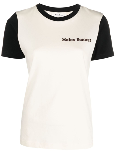 Wales Bonner Logo-embroidered T-shirt In Nude & Neutrals