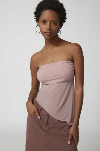 Urban Outfitters Uo Y2k Mesh Tube Top In Mauve